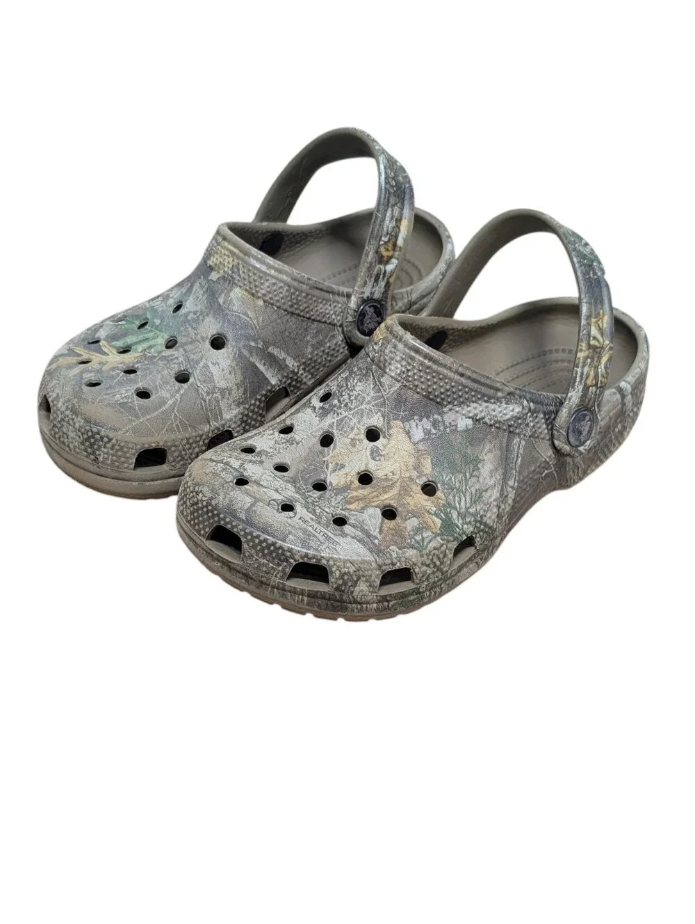 CROCS Kids Camo Slip-On Clogs with Heel Strap (Size J 1)